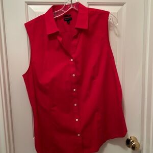 Red sleeveless Talbots top. Wrinkle resistant! Gorgeous red!